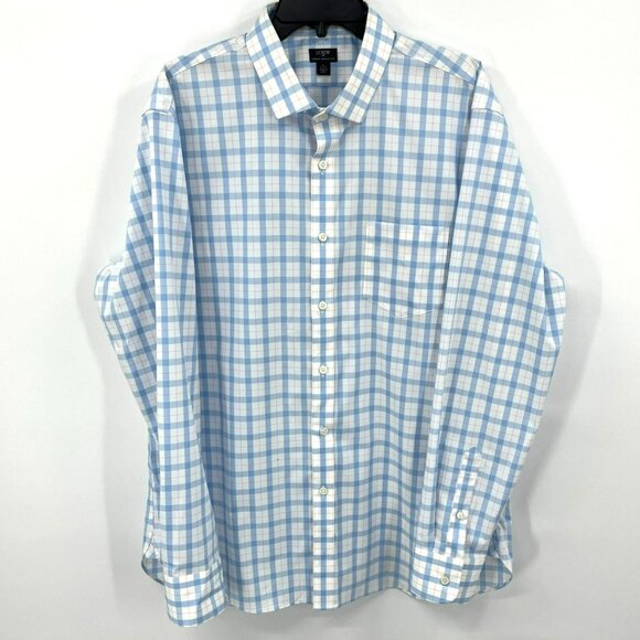 J. Crew Other - J. Crew Mens Blue Plaid Thompson Slim Fit Wrinkle Resistant Shirt